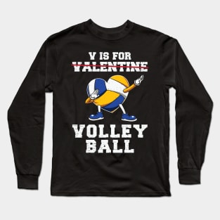 V is for Volleyball - Valentines Day Long Sleeve T-Shirt